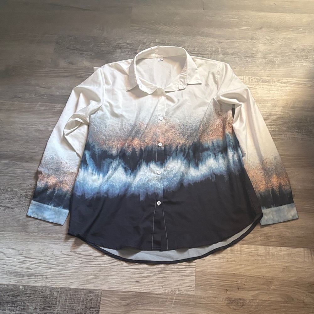 Gradient Button-Up Shirt